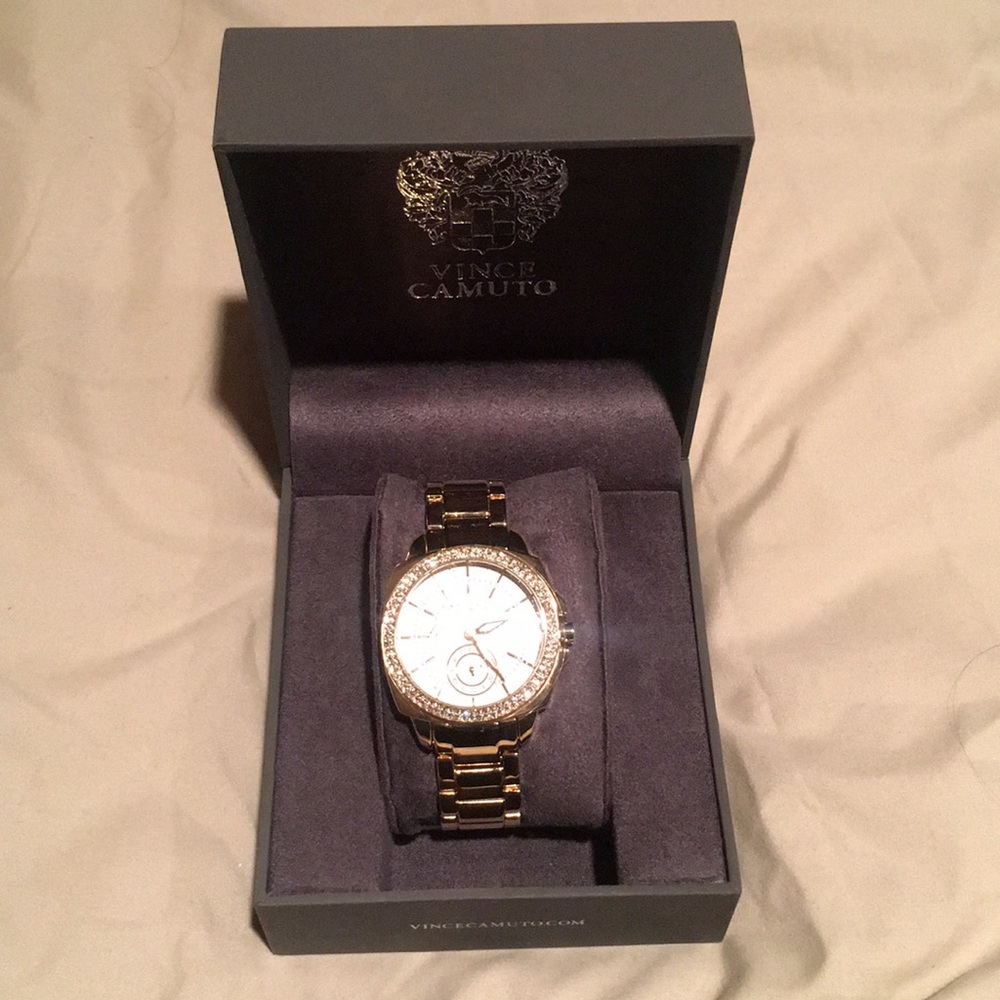 Vince Camuto Women’s Watch With Crystal Lined Face